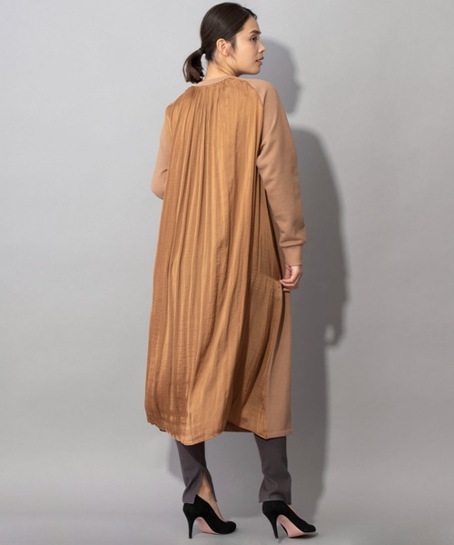 Munich（ミューニック）の「フレンチテリー×リンクルサテン　ドッキングワンピース（ワンピース・レディース・ブラック/グレー/キャメル・FREE）」の6枚目の写真