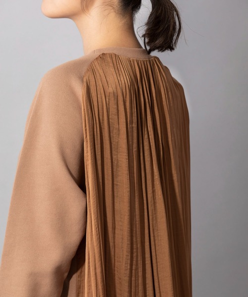 Munich（ミューニック）の「フレンチテリー×リンクルサテン　ドッキングワンピース（ワンピース・レディース・ブラック/グレー/キャメル・FREE）」の10枚目の写真