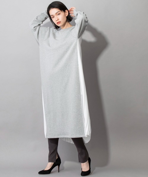 Munich（ミューニック）の「フレンチテリー×リンクルサテン　ドッキングワンピース（ワンピース・レディース・ブラック/グレー/キャメル・FREE）」の14枚目の写真