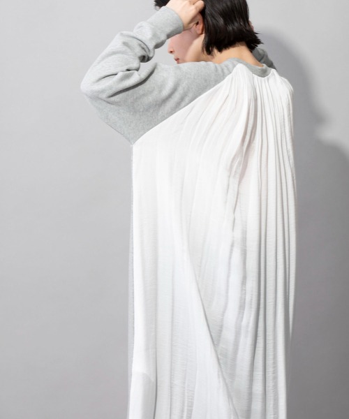 Munich（ミューニック）の「フレンチテリー×リンクルサテン　ドッキングワンピース（ワンピース・レディース・ブラック/グレー/キャメル・FREE）」の21枚目の写真