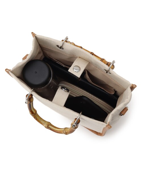 DRESKIP（ドレスキップ）の「◆バンブーハンドルスクエアトート（トートバッグ・レディース・アイボリー/ブラック/ベージュ・00）」の8枚目の写真