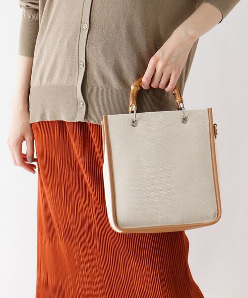 DRESKIP（ドレスキップ）の「◆バンブーハンドルスクエアトート（トートバッグ・レディース・アイボリー/ブラック/ベージュ・00）」の9枚目の写真