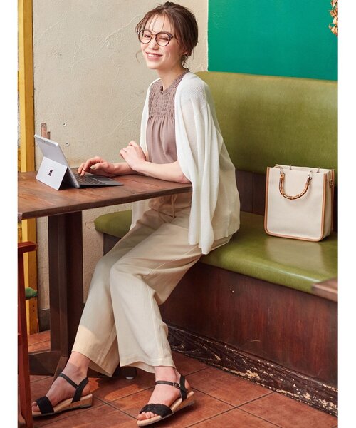 DRESKIP（ドレスキップ）の「◆バンブーハンドルスクエアトート（トートバッグ・レディース・アイボリー/ブラック/ベージュ・00）」の14枚目の写真