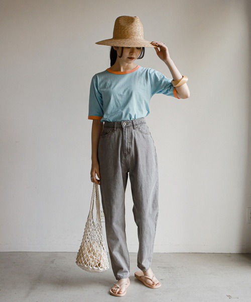 feepur（フェピュール）の「配色パイピング細ボーダーTee（Tシャツ/カットソー・レディース・ブラック/ブルー/クリーム/ブルーグレー・MEDIUM）」の18枚目の写真