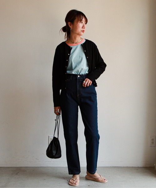 feepur（フェピュール）の「配色パイピング細ボーダーTee（Tシャツ/カットソー・レディース・ブラック/ブルー/クリーム/ブルーグレー・MEDIUM）」の22枚目の写真