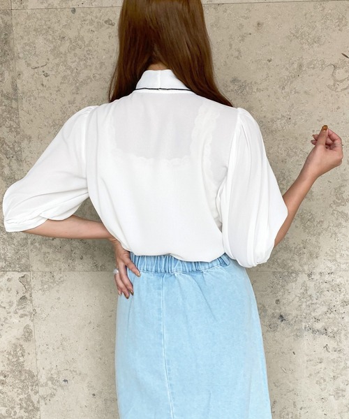 apres jour（アプレジュール）の「パイピングボウタイブラウス【ZOZOTOWN限定アイテム】（シャツ/ブラウス・レディース・オフホワイト/アイボリー/ブラック・X-LARGE/フリー）」の7枚目の写真