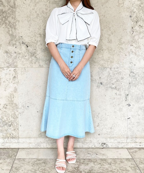 apres jour（アプレジュール）の「パイピングボウタイブラウス【ZOZOTOWN限定アイテム】（シャツ/ブラウス・レディース・オフホワイト/アイボリー/ブラック・X-LARGE/フリー）」の8枚目の写真