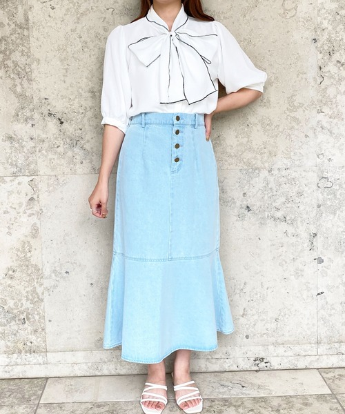 apres jour（アプレジュール）の「パイピングボウタイブラウス【ZOZOTOWN限定アイテム】（シャツ/ブラウス・レディース・オフホワイト/アイボリー/ブラック・X-LARGE/フリー）」の9枚目の写真