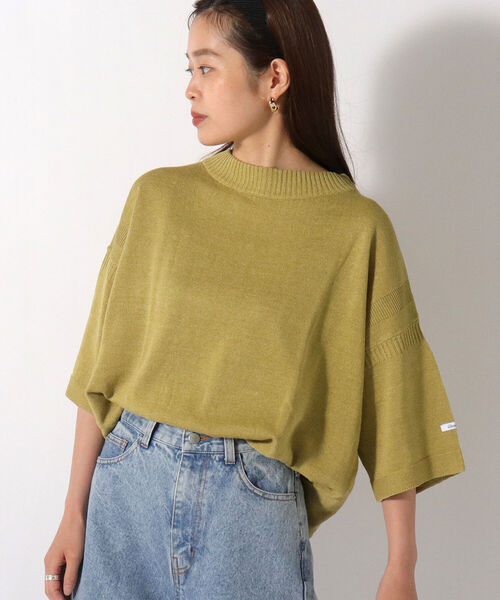 GLOSTER（グロスター）の「ガンジーニット ショートスリーブ（ニット/セーター・メンズ・ネイビー/キナリ/黄緑系・M/L）」の2枚目の写真