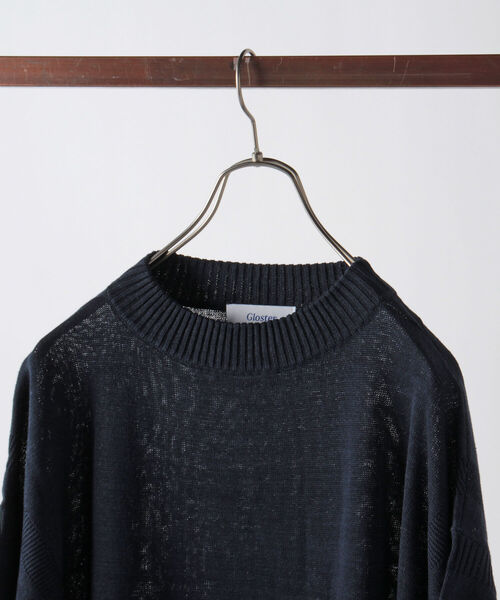 GLOSTER（グロスター）の「ガンジーニット ショートスリーブ（ニット/セーター・メンズ・ネイビー/キナリ/黄緑系・M/L）」の3枚目の写真