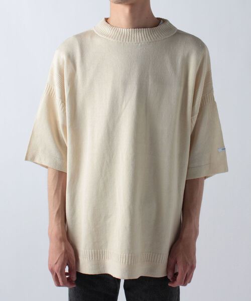 GLOSTER（グロスター）の「ガンジーニット ショートスリーブ（ニット/セーター・メンズ・ネイビー/キナリ/黄緑系・M/L）」の7枚目の写真