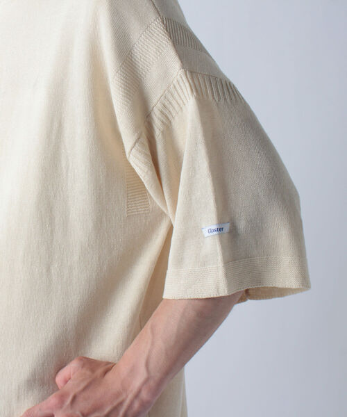 GLOSTER（グロスター）の「ガンジーニット ショートスリーブ（ニット/セーター・メンズ・ネイビー/キナリ/黄緑系・M/L）」の14枚目の写真