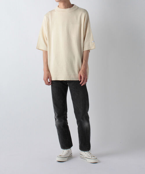 GLOSTER（グロスター）の「ガンジーニット ショートスリーブ（ニット/セーター・メンズ・ネイビー/キナリ/黄緑系・M/L）」の17枚目の写真