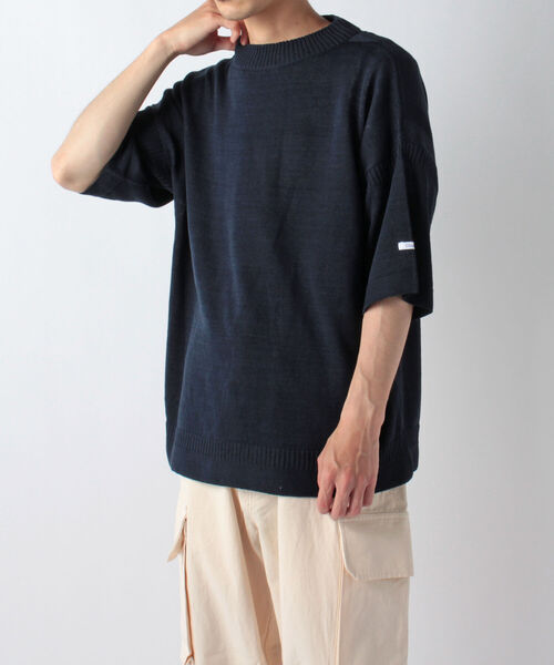 GLOSTER（グロスター）の「ガンジーニット ショートスリーブ（ニット/セーター・メンズ・ネイビー/キナリ/黄緑系・M/L）」の20枚目の写真