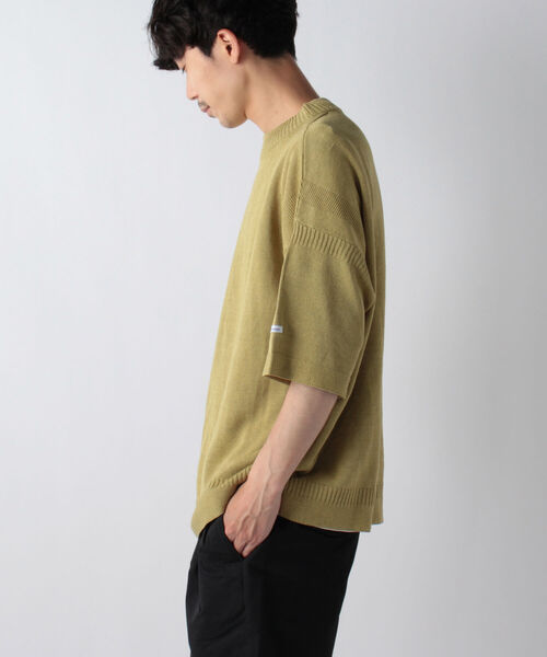 GLOSTER（グロスター）の「ガンジーニット ショートスリーブ（ニット/セーター・メンズ・ネイビー/キナリ/黄緑系・M/L）」の12枚目の写真