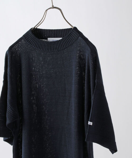 GLOSTER（グロスター）の「ガンジーニット ショートスリーブ（ニット/セーター・メンズ・ネイビー/キナリ/黄緑系・M/L）」の9枚目の写真