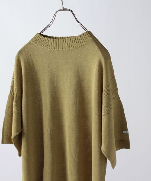 GLOSTER（グロスター）の「ガンジーニット ショートスリーブ（ニット/セーター・メンズ・ネイビー/キナリ/黄緑系・M/L）」の6枚目の写真