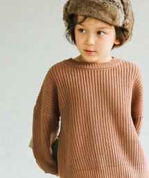 pairmanon | 【かぞくおそろい】 ユニセックスモックネック畦編み長袖ニットプルオーバー(ニット/セーター)