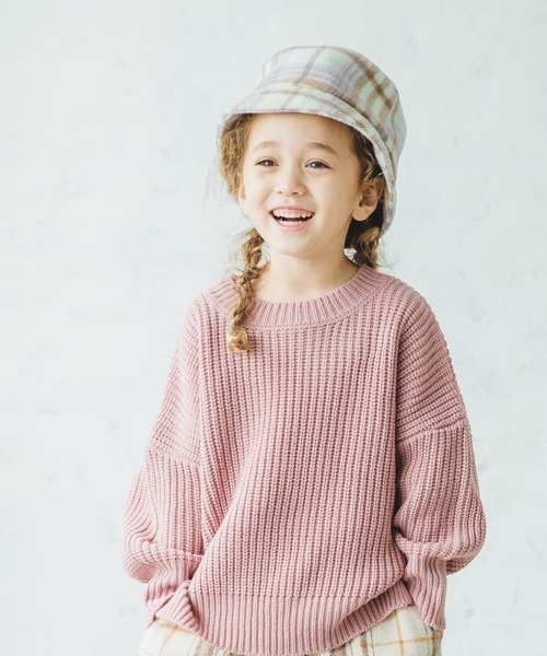 pairmanon（ペアマノン）の「【かぞくおそろい】 ユニセックスモックネック畦編み長袖ニットプルオーバー（ニット/セーター・キッズ・ブラウン/モカ/ブラック/ベージュ/ピンク/アイボリー/ミント/ブルー系その他3・140/100/130/110/150/120/90）」の8枚目の写真