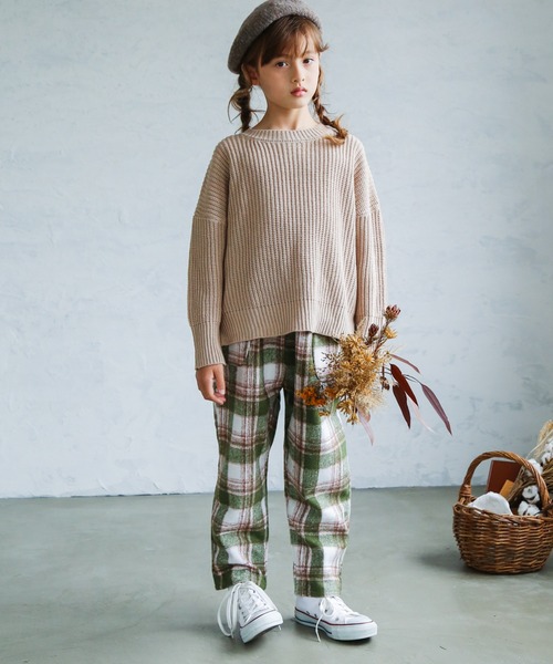 pairmanon（ペアマノン）の「【かぞくおそろい】 ユニセックスモックネック畦編み長袖ニットプルオーバー（ニット/セーター・キッズ・ブラウン/モカ/ブラック/ベージュ/ピンク/アイボリー/ミント/ブルー系その他3・140/100/130/110/150/120/90）」の22枚目の写真