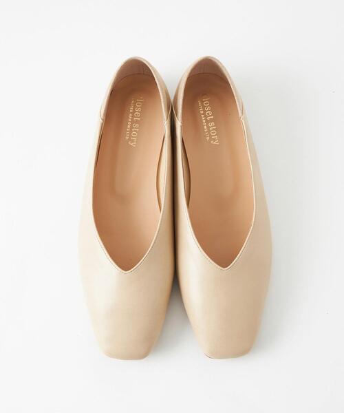 closet story（クローゼットストーリー）の「＜closet story（クローゼットストーリー）＞バックメタリック スクエアトゥ フラットシューズ 21FW（その他シューズ・レディース・ブラック/ベージュ・23cm/23.5cm/24cm/24.5cm）」の3枚目の写真