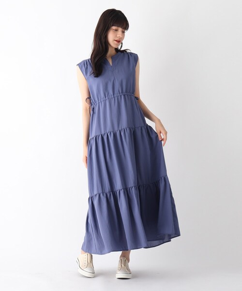 DRESKIP(ドレスキップ)の「◆ティア-ドマキシワンピース(ワンピース・レディース・グレー系その他/サンドベージュ/ブルー・02/03)」の6枚目の写真