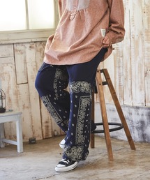 CUBE SUGAR | 裏毛 スウェット バンダナ柄 切替 パンツ(スウェットパンツ)