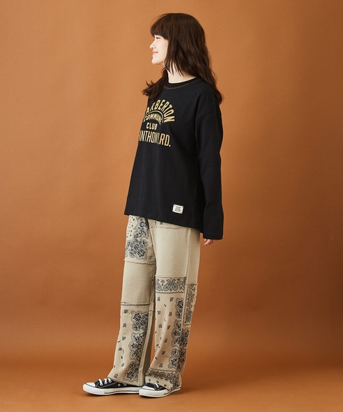 CUBE SUGAR（キューブシュガー）の「裏毛 スウェット バンダナ柄 切替 パンツ（スウェットパンツ・レディース・ホワイト/ネイビー/グレー・M）」の8枚目の写真