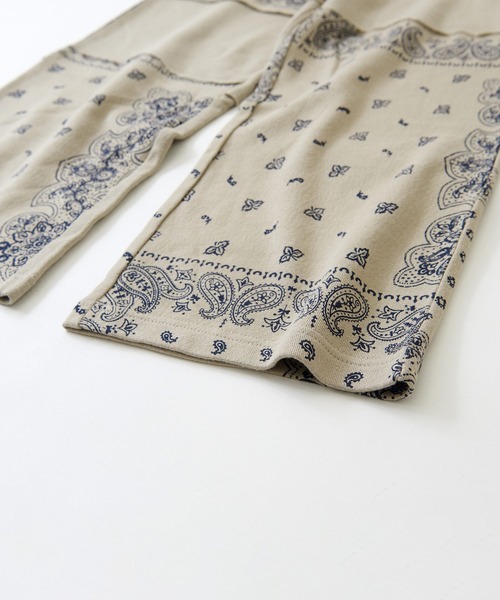 CUBE SUGAR（キューブシュガー）の「裏毛 スウェット バンダナ柄 切替 パンツ（スウェットパンツ・レディース・ホワイト/ネイビー/グレー・M）」の22枚目の写真