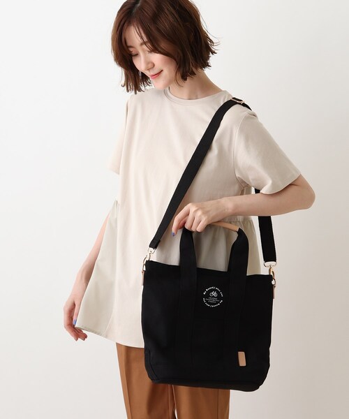 DRESKIP(ドレスキップ)の「◆サイクリングプリント2WAYトート(トートバッグ・レディース・ブラック/グリーン/グレー系4/ピンク系・00)」の9枚目の写真