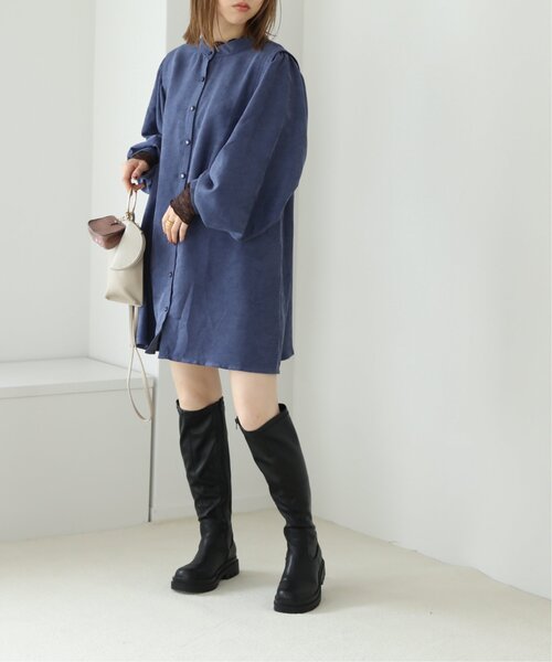 RAY CASSIN（レイカズン）の「ミクロコールウィングスリーブチュニック（シャツ/ブラウス・レディース・ブルー/スミクロ/グレイッシュベージュ/キナリ・FREE）」の8枚目の写真