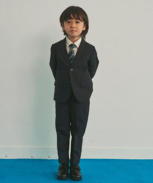 green label relaxing（グリーンレーベルリラクシング）の「◆TJ TW ストライプ ジャケット 100-130cm（テーラードジャケット・キッズ・ネイビー・110cm/100cm/120cm/130cm）」の9枚目の写真