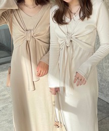 【apres jour clair】結びデザインロングスリーブワンピース【ZOZOTOWN限定アイテム】