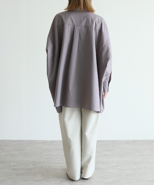 reca（レカ）の「ドルマンビッグシャツブラウス（シャツ/ブラウス・レディース・ブラック/ベージュ/ブルー系その他/ホワイト/チャコールグレー・M）」の9枚目の写真