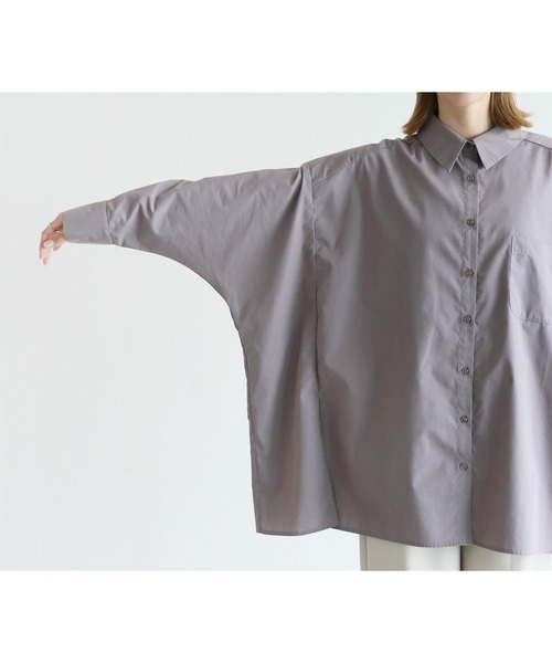 reca（レカ）の「ドルマンビッグシャツブラウス（シャツ/ブラウス・レディース・ブラック/ベージュ/ブルー系その他/ホワイト/チャコールグレー・M）」の19枚目の写真