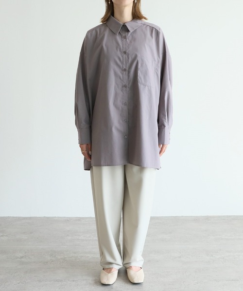 reca（レカ）の「ドルマンビッグシャツブラウス（シャツ/ブラウス・レディース・ブラック/ベージュ/ブルー系その他/ホワイト/チャコールグレー・M）」の7枚目の写真