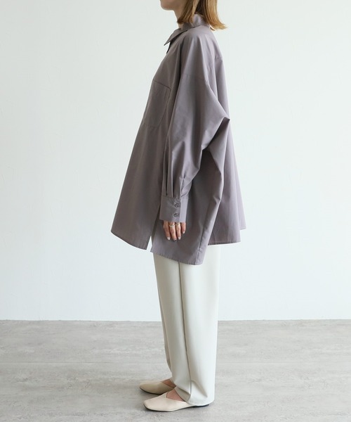 reca（レカ）の「ドルマンビッグシャツブラウス（シャツ/ブラウス・レディース・ブラック/ベージュ/ブルー系その他/ホワイト/チャコールグレー・M）」の8枚目の写真