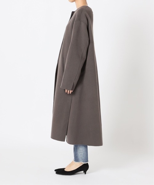 La TOTALITE(ラトータリテ)の「ウールナイロンリバーバックフレアコート◆(ノーカラーコート・レディース・グレー/ピンク/ナチュラル・34/36/38)」の17枚目の写真