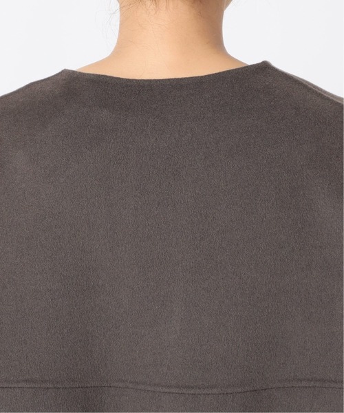 La TOTALITE(ラトータリテ)の「ウールナイロンリバーバックフレアコート◆(ノーカラーコート・レディース・グレー/ピンク/ナチュラル・34/36/38)」の4枚目の写真