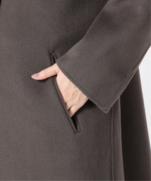 近年【美品✨】ラトータリテ リバーコート ノーカラー フレア ウール 38 EPOCA コート チェスターコート ライトウールリバー ロング