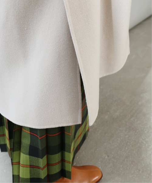 近年【美品✨】ラトータリテ リバーコート ノーカラー フレア ウール 38 セール】ウールナイロンリバーバックフレアコート◇（ノーカラーコート