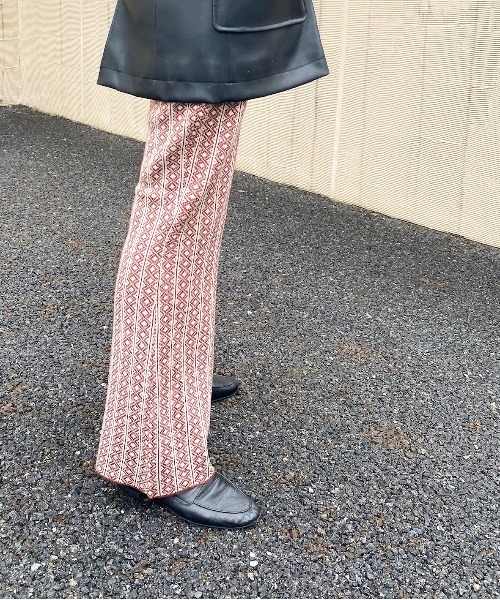 y/m by RIKA（イムバイリカ）の「ダイヤ柄ジャガードフレアパンツ（その他パンツ・レディース・ベージュ/オレンジ・FREE）」の17枚目の写真