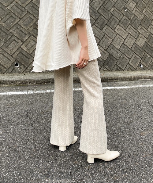 y/m by RIKA（イムバイリカ）の「ダイヤ柄ジャガードフレアパンツ（その他パンツ・レディース・ベージュ/オレンジ・FREE）」の21枚目の写真