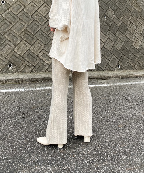 y/m by RIKA（イムバイリカ）の「ダイヤ柄ジャガードフレアパンツ（その他パンツ・レディース・ベージュ/オレンジ・FREE）」の10枚目の写真