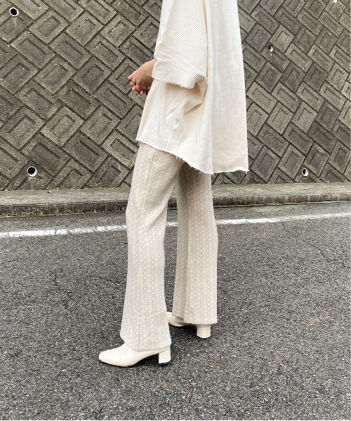 y/m by RIKA（イムバイリカ）の「ダイヤ柄ジャガードフレアパンツ（その他パンツ・レディース・ベージュ/オレンジ・FREE）」の13枚目の写真