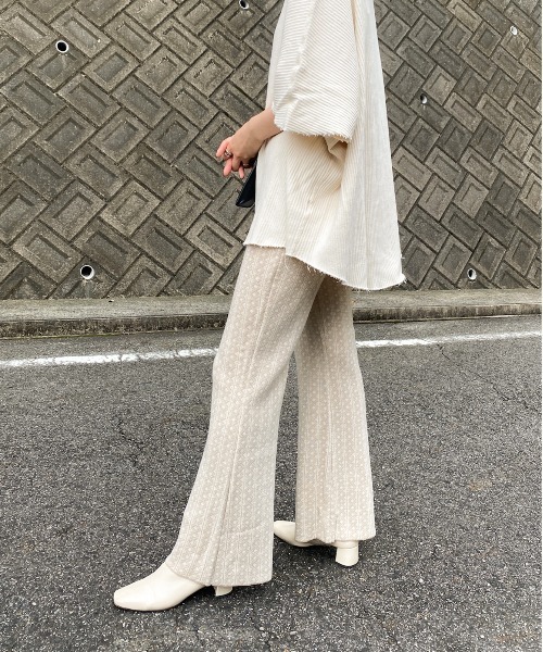 y/m by RIKA（イムバイリカ）の「ダイヤ柄ジャガードフレアパンツ（その他パンツ・レディース・ベージュ/オレンジ・FREE）」の16枚目の写真