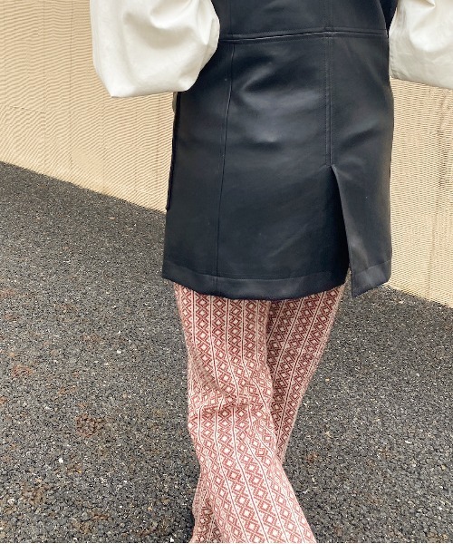 y/m by RIKA（イムバイリカ）の「ダイヤ柄ジャガードフレアパンツ（その他パンツ・レディース・ベージュ/オレンジ・FREE）」の22枚目の写真