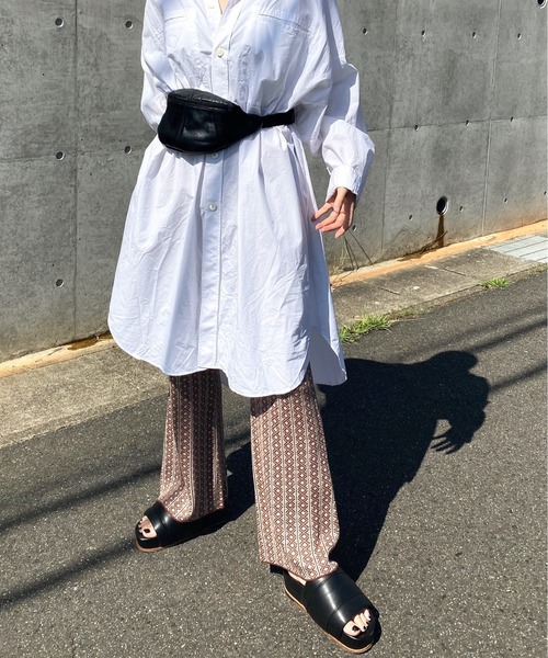 y/m by RIKA（イムバイリカ）の「ダイヤ柄ジャガードフレアパンツ（その他パンツ・レディース・ベージュ/オレンジ・FREE）」の6枚目の写真