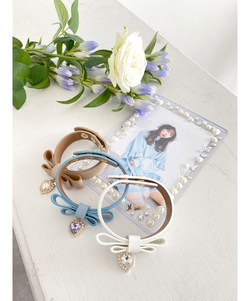 Honey Salon（ハニーサロン）の「【11色展開】my favoriteリボンブレス（ブレスレット・レディース・オレンジ/ピンク/ブラック/ライトグリーン/イエロー/ラベンダー/ベージュ/ホワイト/サックスブルー/ピンクベージュ/レッド・FREE）」の12枚目の写真