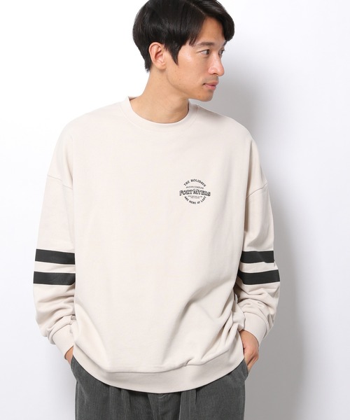 LAKOLE(ラコレ)の「スリーブライン裏毛スウェットプルオーバー / 237577(スウェット・メンズ・アイボリー/ブラウン系その他/グリーン・LARGE/MEDIUM)」の4枚目の写真